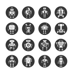 robot icons set