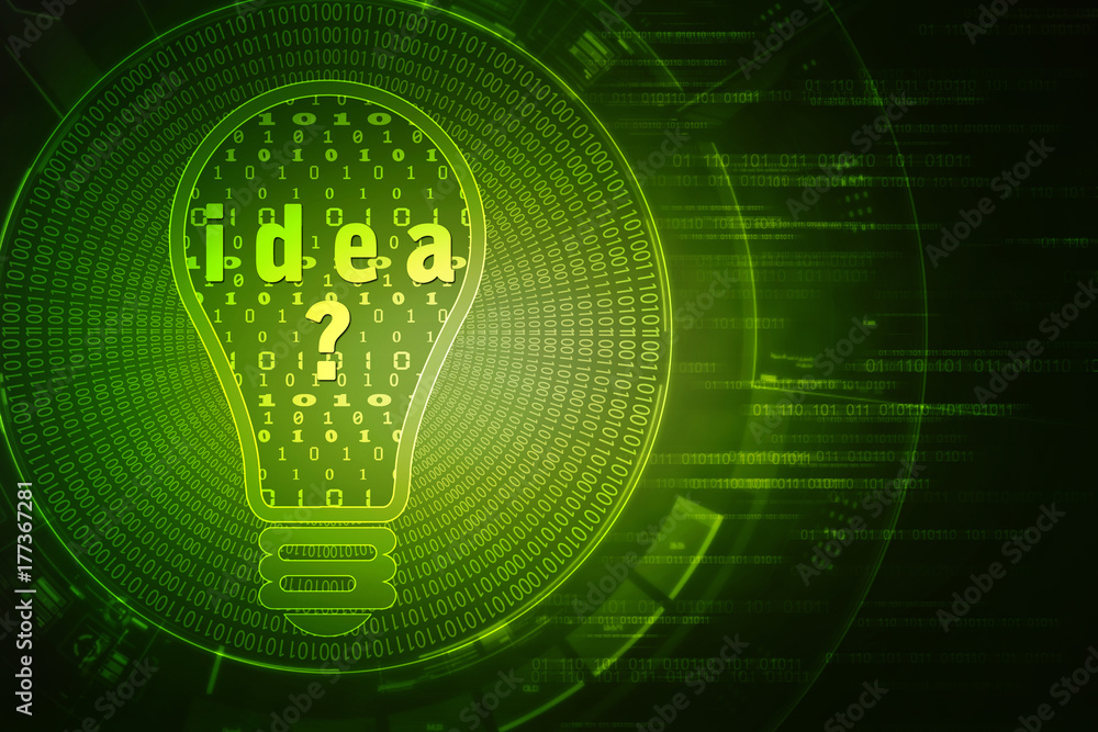 Poster 2d rendering idea lightbulb