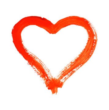 Heart - symbol of love - watercolor painting