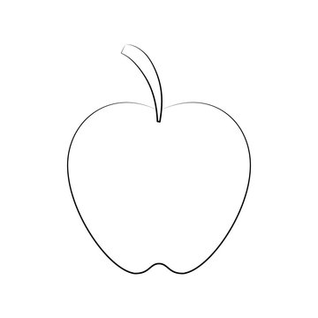 apple fruit icon image vector illustration design  black sketch line