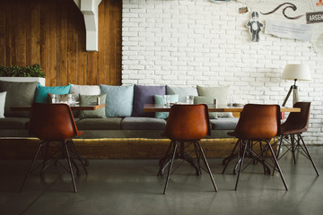 Modern interior of a restaurant