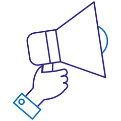 hand human with megaphone sound isolated icon