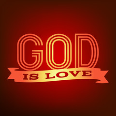 God is love typography poster