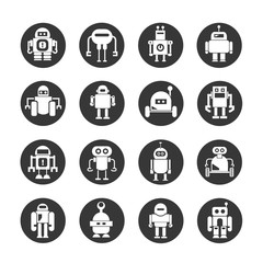 robot icons set