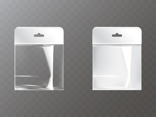 Transparent resealable plastic bags vector illustration