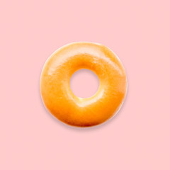 Donut on pink background
