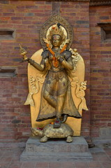 Ancient statue of Vishnu in Patan, Nepal