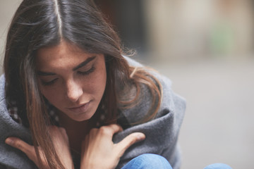 porrtrait of a woman calmed and thoughful