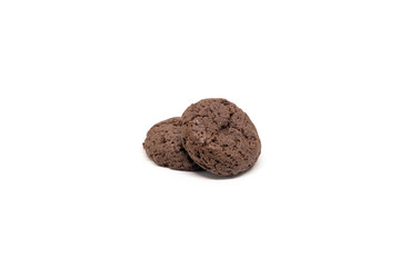 chocolate cookies isolated on white background