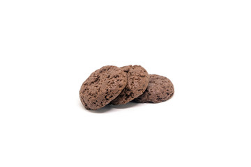 chocolate cookies isolated on white background