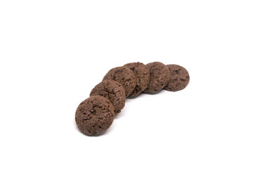 chocolate cookies isolated on white background