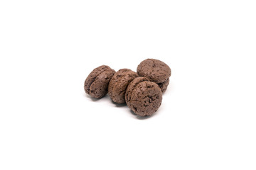 chocolate cookies isolated on white background