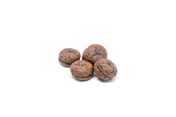 chocolate cookies isolated on white background