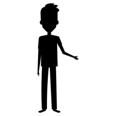 young man silhouette avatar character