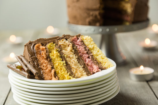 Chocolate Bonfire Layer Cake with Hard Candy Flames - Powered by Adobe