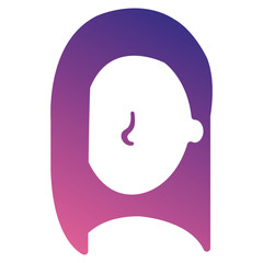 beautiful woman head avatar character