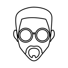 Man face with glasses icon vector illustration graphic design