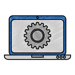 laptop computer with gear