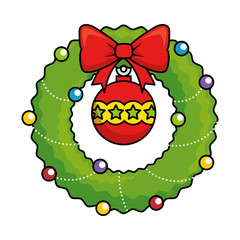 wreath with christmas ball decorative