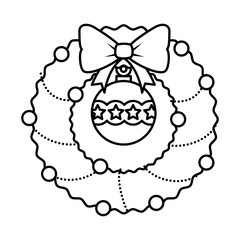 wreath with christmas ball decorative