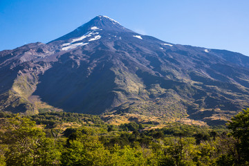Fototapeta na wymiar View of Lanin Volcano in National Park of Argentina