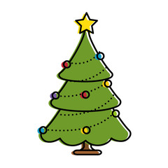 merry christmas pine tree