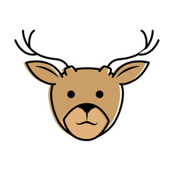 cute reindeer character icon