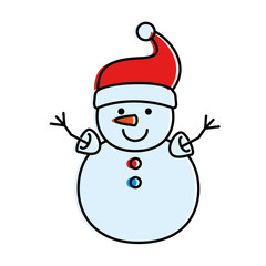 cute snowman character icon