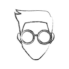 Man face with glasses icon vector illustration graphic design