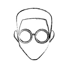 Man face with glasses icon vector illustration graphic design