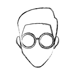 Man face with glasses icon vector illustration graphic design