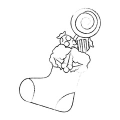 merry christmas socks decorative with candies