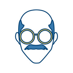 Obraz premium Man face with glasses icon vector illustration graphic design