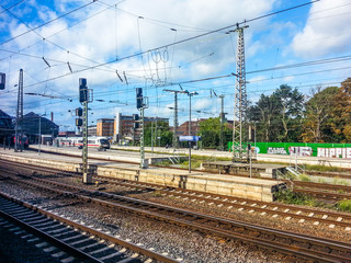 Tracks and platform of Bremen railway station, Bremen, Germany