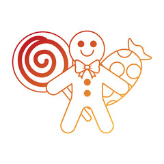 set candies sweet christmas vector illustration design