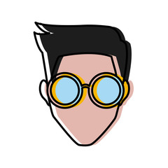 Man face with glasses icon vector illustration graphic design