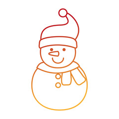 cute snowman character icon vector illustration design