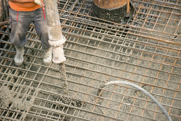 Pouring concrete