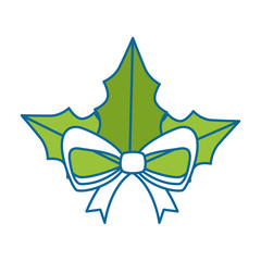 leafs christmas decoration icon vector illustration design