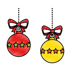 merry christmas balls decorative vector illustration design