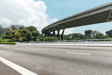 empty road near elevated road
