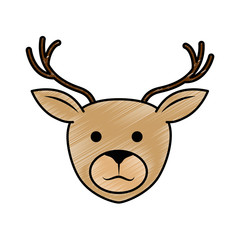 cute reindeer character icon vector illustration design