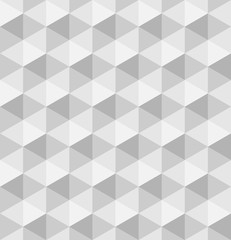 Paper hexagonal pyramids. Seamless vector pattern background. 3D relief.