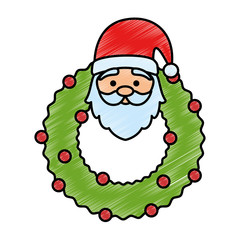 crown with cute santa claus character vector illustration design