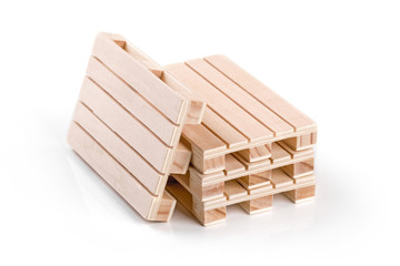 freight pallet stack isolated on white background