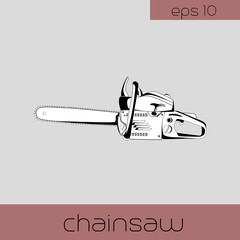 a vector illustration of a chainsaw - 177379093