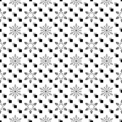 Snowflake in square seamless pattern