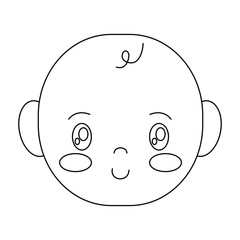 cartoon baby icon over white background vector illustration