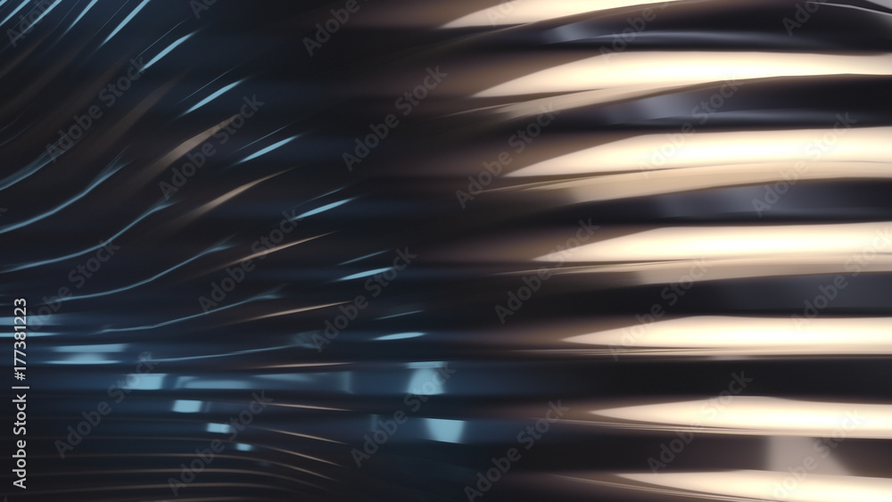 Aufkleber Wave band abstract background surface 3d rendering