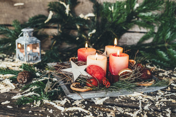 first Sunday in Advent - the first candle is burning on the advent wreath